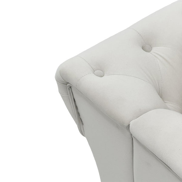 English Elm Fx-P31-Cw Chesterfield Sofa Button Tufted Three Seat Couch with Rolled Arms Solid Wood Legs W576P531269