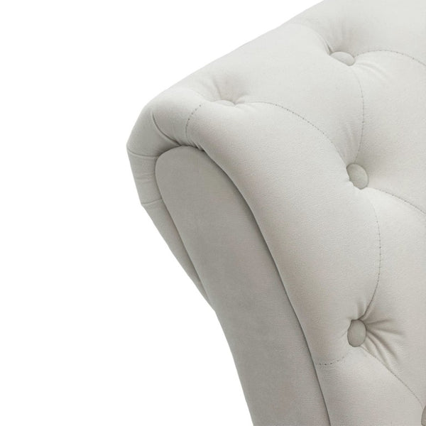 English Elm Fx-P31-Cw Chesterfield Sofa Button Tufted Three Seat Couch with Rolled Arms Solid Wood Legs W576P531269