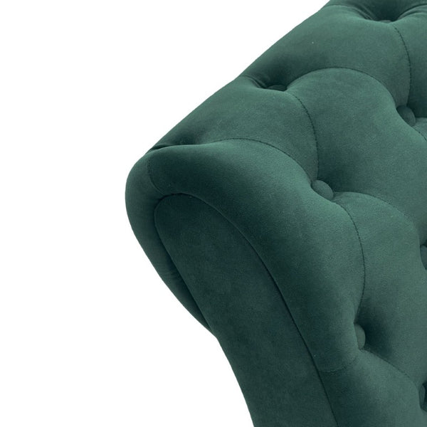 English Elm Fx-P31-Rg Emerald Velvet Chesterfield Sofa Tufted 3-Seater with Brass Accent Legs W576P531288