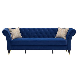 English Elm Fx-P31-Rb Chesterfield Velvet Sofa Tufted Rolled Arms Glam Gold Legs Living Room W576P531293