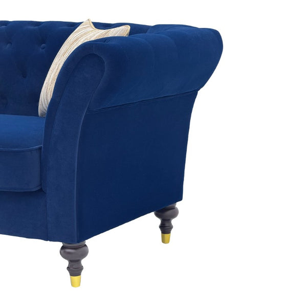 English Elm Fx-P31-Rb Chesterfield Velvet Sofa Tufted Rolled Arms Glam Gold Legs Living Room W576P531293