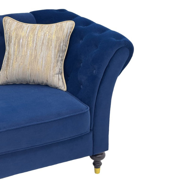 English Elm Fx-P31-Rb Chesterfield Velvet Sofa Tufted Rolled Arms Glam Gold Legs Living Room W576P531293