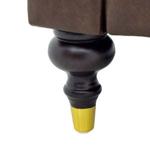 English Elm Fx-P31-Pubr Chesterfield Faux Leather Sofa Button Tufted Rolled Arms Cognac Living Room W576P531298