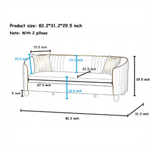 English Elm Fx-P87-Bk Channel Tufted Black Velvet Sofa with Gold Legs for Modern Living Rooms W576P534665