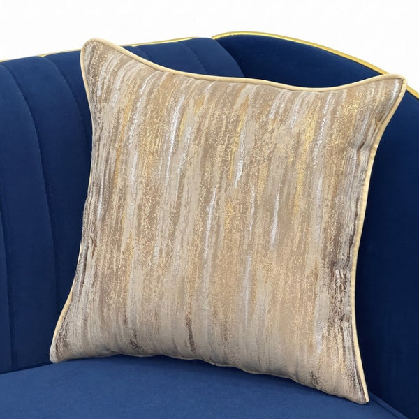 English Elm Fx-P87-Rb Channel Back Velvet Sofa with Gold Legs Luxury Three Seater Living Room W576P534666