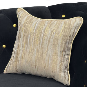 English Elm Fx-P32-Bk Classic Tufted Three Seat Sofa with Rolled Arms and Deep Sink Cushions W576P543606
