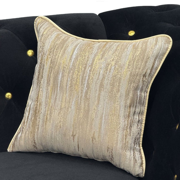 English Elm Fx-P32-Bk Classic Tufted Three Seat Sofa with Rolled Arms and Deep Sink Cushions W576P543606