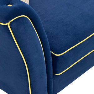 English Elm Fx-P32-Rb Tufted Three Seat Sofa with Rolled Arms and Raised Legs for Living Room W576P543607