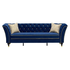 English Elm Fx-P32-Rb Tufted Three Seat Sofa with Rolled Arms and Raised Legs for Living Room W576P543607