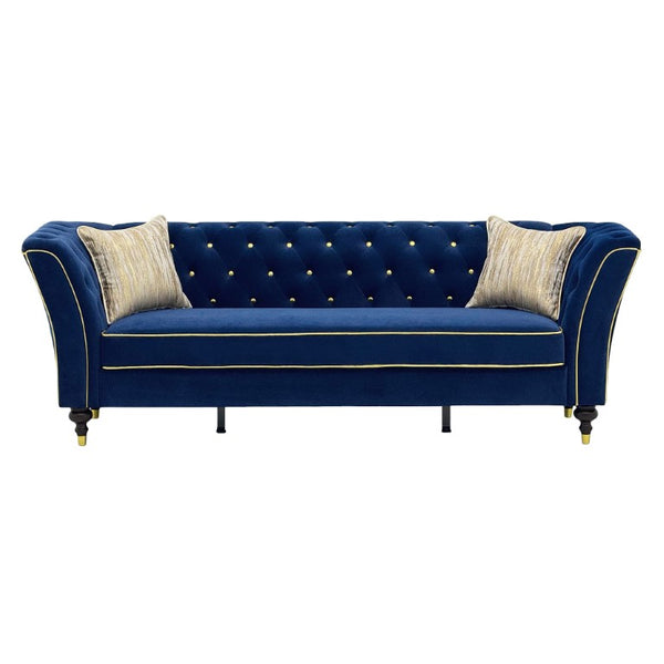 English Elm Fx-P32-Rb Tufted Three Seat Sofa with Rolled Arms and Raised Legs for Living Room W576P543607