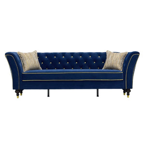 English Elm Fx-P32-Rb Tufted Three Seat Sofa with Rolled Arms and Raised Legs for Living Room W576P543607