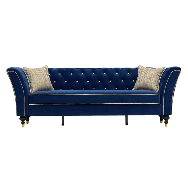 English Elm Fx-P32-Rb Tufted Three Seat Sofa with Rolled Arms and Raised Legs for Living Room W576P543607
