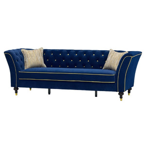English Elm Fx-P32-Rb Tufted Three Seat Sofa with Rolled Arms and Raised Legs for Living Room W576P543607