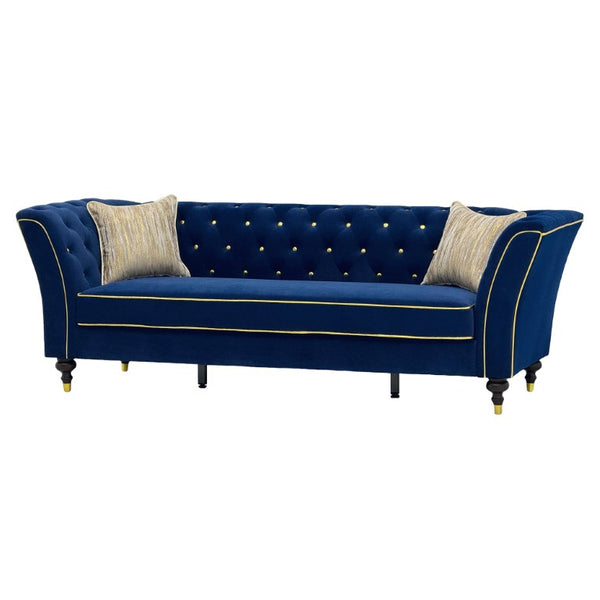 English Elm Fx-P32-Rb Tufted Three Seat Sofa with Rolled Arms and Raised Legs for Living Room W576P543607
