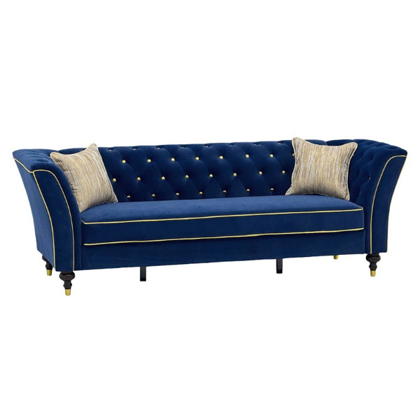 English Elm Fx-P32-Rb Tufted Three Seat Sofa with Rolled Arms and Raised Legs for Living Room W576P543607