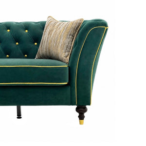 English Elm Fx-P32-Rg Tufted 3 Seater Sofa with Raised Legs for Compact Apartment Living Rooms W576P543609