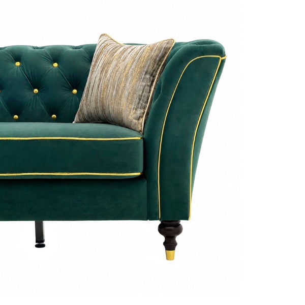 English Elm Fx-P32-Rg Tufted 3 Seater Sofa with Raised Legs for Compact Apartment Living Rooms W576P543609