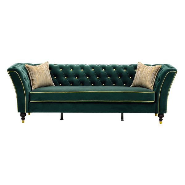 English Elm Fx-P32-Rg Tufted 3 Seater Sofa with Raised Legs for Compact Apartment Living Rooms W576P543609