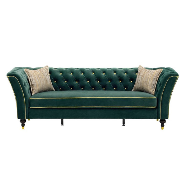 English Elm Fx-P32-Rg Tufted 3 Seater Sofa with Raised Legs for Compact Apartment Living Rooms W576P543609