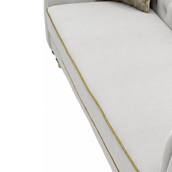 English Elm Fx-P32-Cw Tufted Three Seat Sofa with Rolled Arms and Elevated Legs for Living Rooms W576P543612