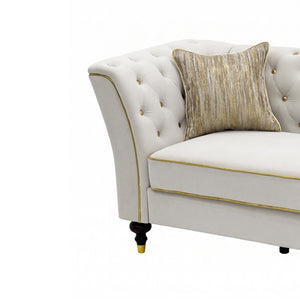 English Elm Fx-P32-Cw Tufted Three Seat Sofa with Rolled Arms and Elevated Legs for Living Rooms W576P543612