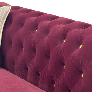 English Elm Fx-P32-Wr Chesterfield Sofa Tufted Three Seat Rolled Arm Upholstered Living Room Couch W576P543613