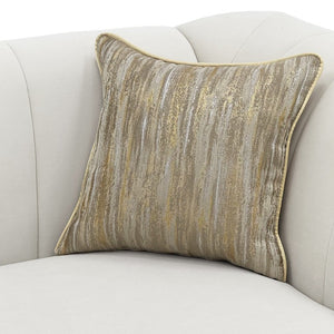 English Elm Fx-P33-Cw Velvet Channel Tufted Sofa with Rolled Arms and Gold Accent Rubberwood Legs W576P544231