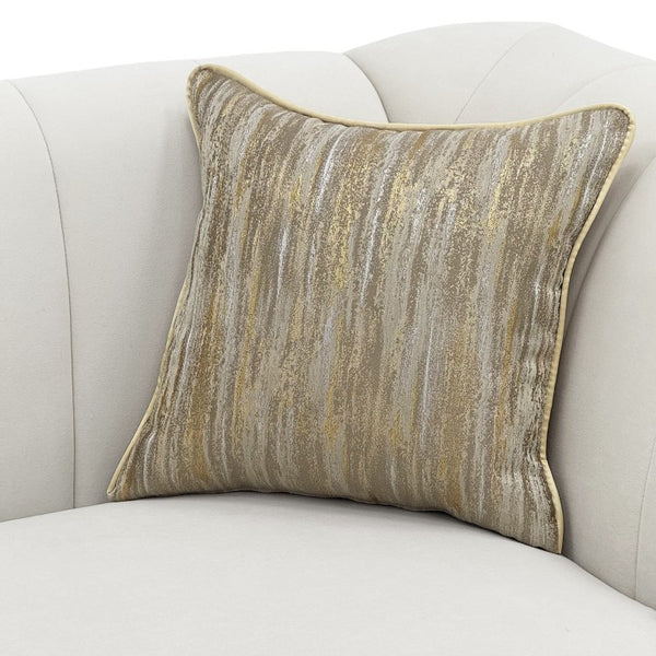 English Elm Fx-P33-Cw Velvet Channel Tufted Sofa with Rolled Arms and Gold Accent Rubberwood Legs W576P544231