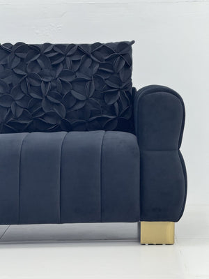 English Elm Fx-P56-Bkh Velvet Sofa with Golden Legs Glam Living Room Seating Modern Comfort W576S00236