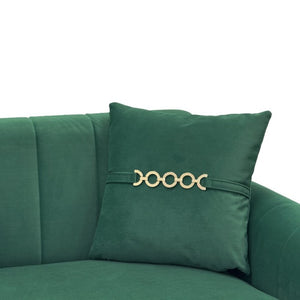 English Elm Fx-P11-Rb-2Pc Velvet Two Piece Sofa Set with Gold Legs Modern Living Room Seating Green W576S00274