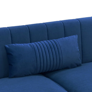 English Elm Fx-P11-Rb-2Pc Velvet Two Piece Sofa Set with Gold Legs Modern Living Room Seating Blue W576S00275