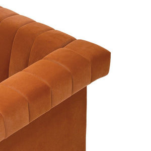 English Elm Fx-P81b-Or-2Pc-Sofa Velvet Channel Tufted Two Piece Set with Gold Steel Legs Glam Modern W576S00278