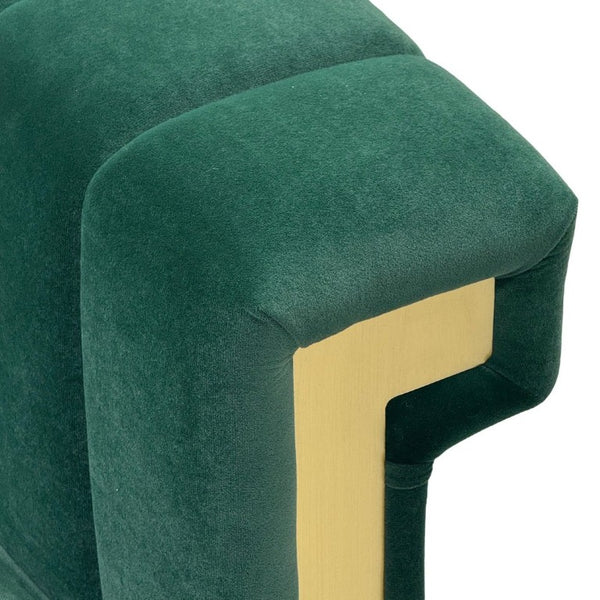 English Elm Fx-P81b-Bk-2Pc-Sofa Velvet Chesterfield Sofa Set with Gold Legs Channel Tufted Luxury Green W576S00280