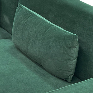 English Elm Fx-P18-Or-2Pcs Velvet Two Piece Sofa Set with Gold Legs for Mid-Century Living Rooms Emerald Green W576S00284