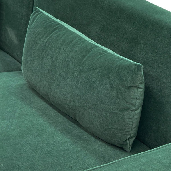 English Elm Fx-P18-Or-2Pcs Velvet Two Piece Sofa Set with Gold Legs for Mid-Century Living Rooms Emerald Green W576S00284