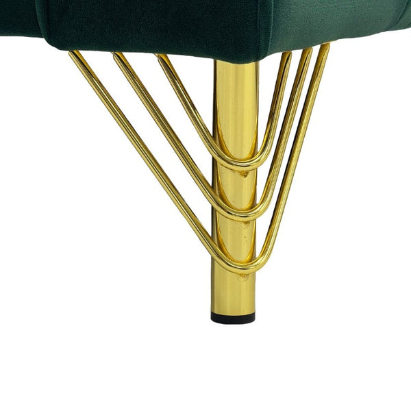 English Elm Fx-P18-Or-2Pcs Velvet Two Piece Sofa Set with Gold Legs for Mid-Century Living Rooms Emerald Green W576S00284