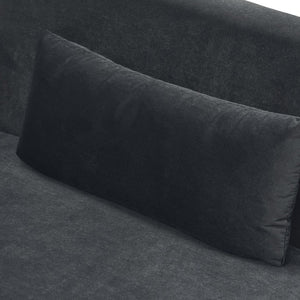 English Elm Fx-P18-Or-2Pcs Velvet Two Piece Sofa Set with Gold Legs for Mid-Century Living Rooms Black W576S00286