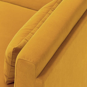 English Elm Fx-P18-Or-2Pcs Velvet Two Piece Sofa Set with Gold Legs for Mid-Century Living Rooms Mustard Yellow W576S00288