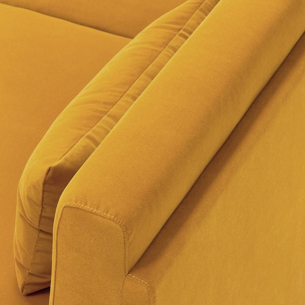 English Elm Fx-P18-Or-2Pcs Velvet Two Piece Sofa Set with Gold Legs for Mid-Century Living Rooms Mustard Yellow W576S00288