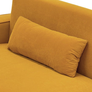 English Elm Fx-P18-Or-2Pcs Velvet Two Piece Sofa Set with Gold Legs for Mid-Century Living Rooms Mustard Yellow W576S00288