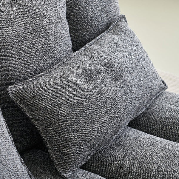 English Elm 52.36 Inch Modular Linen Cloud Loveseat with Steel Base for Modern Living Rooms Dark Grey W579P537787