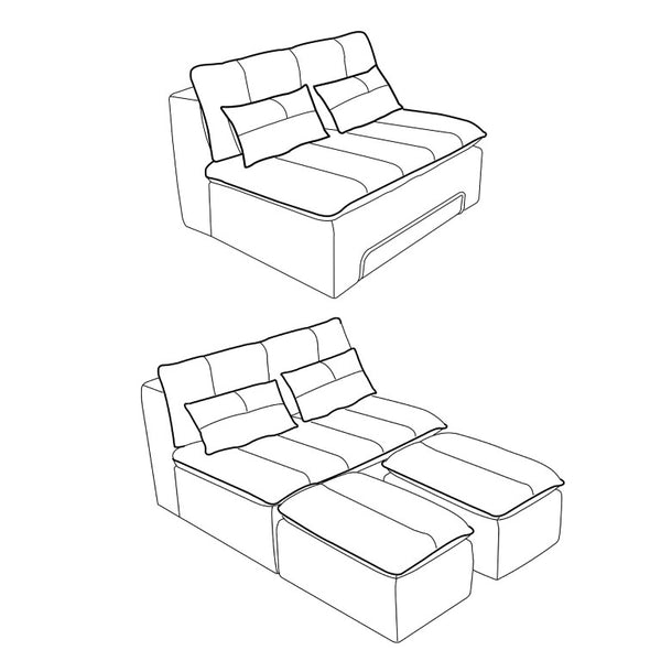 English Elm 52.36 Inch Modular Linen Cloud Loveseat with Steel Base for Modern Living Rooms Dark Grey W579P537787