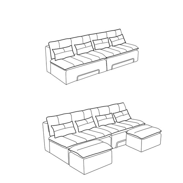 English Elm 52.36 Inch Modular Linen Cloud Loveseat with Steel Base for Modern Living Rooms Green W579P537789