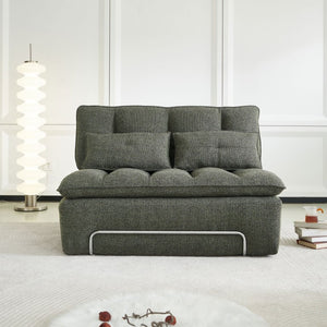 English Elm 52.36 Inch Modular Linen Cloud Loveseat with Steel Base for Modern Living Rooms Green W579P537789
