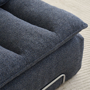 English Elm 52.36 Inch Modular Linen Cloud Loveseat with Steel Base for Modern Living Rooms Blue W579P537791