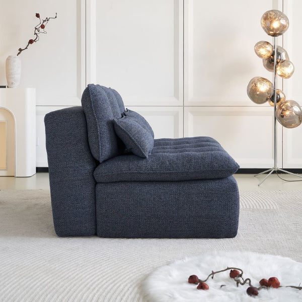 English Elm 52.36 Inch Modular Linen Cloud Loveseat with Steel Base for Modern Living Rooms Blue W579P537791