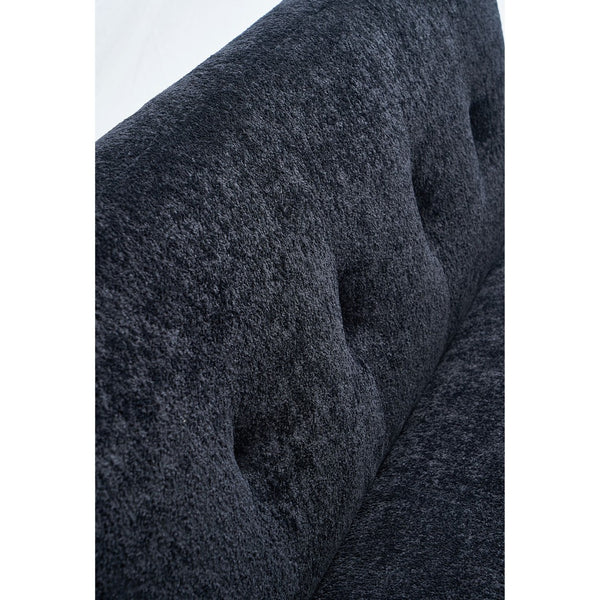 English Elm 88.98'' Chenille Upholstered Modern Sofa Chrome Arched Arms Living Room Seating Black W579S00063