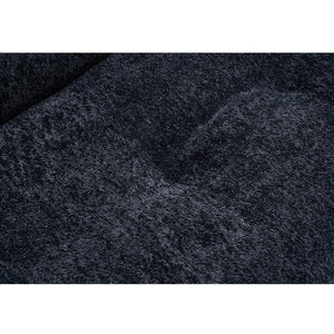 English Elm 88.98'' Chenille Upholstered Modern Sofa Chrome Arched Arms Living Room Seating Black W579S00063