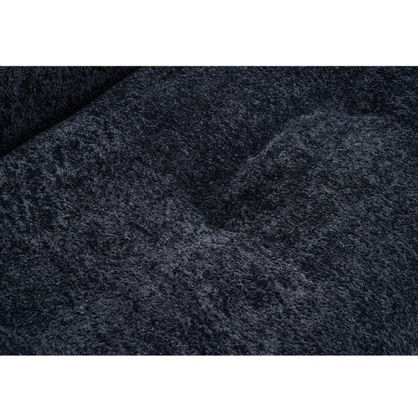 English Elm 88.98'' Chenille Upholstered Modern Sofa Chrome Arched Arms Living Room Seating Black W579S00063