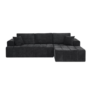 English Elm 108 Inch Chenille Cloud Sectional with Chaise Cooling Gel Foam Assembly Free Couch W5802S00005